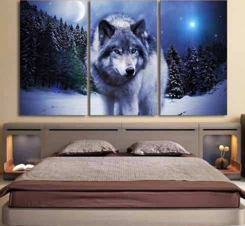 Tableau Loup Neige